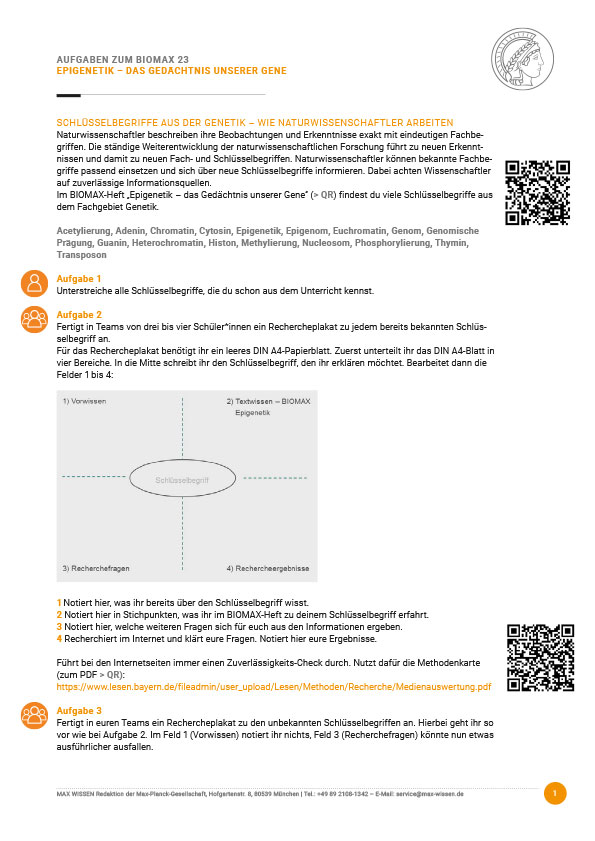 Aufgabensammlung Epigenetik