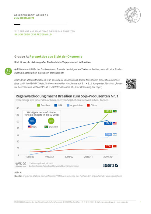 Gruppenarbeit A: Ökonomische Perspektive (Sojaanbau, Rinderzucht)