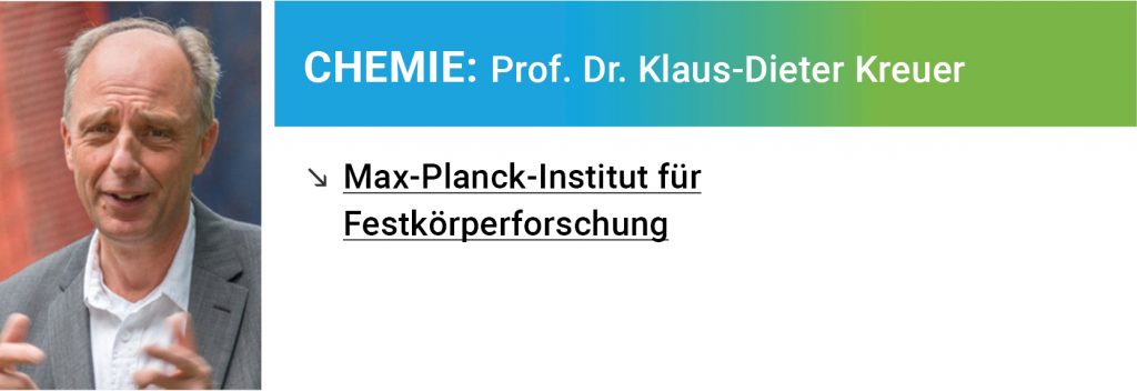Chemie: Klaus-Dieter Kreuer