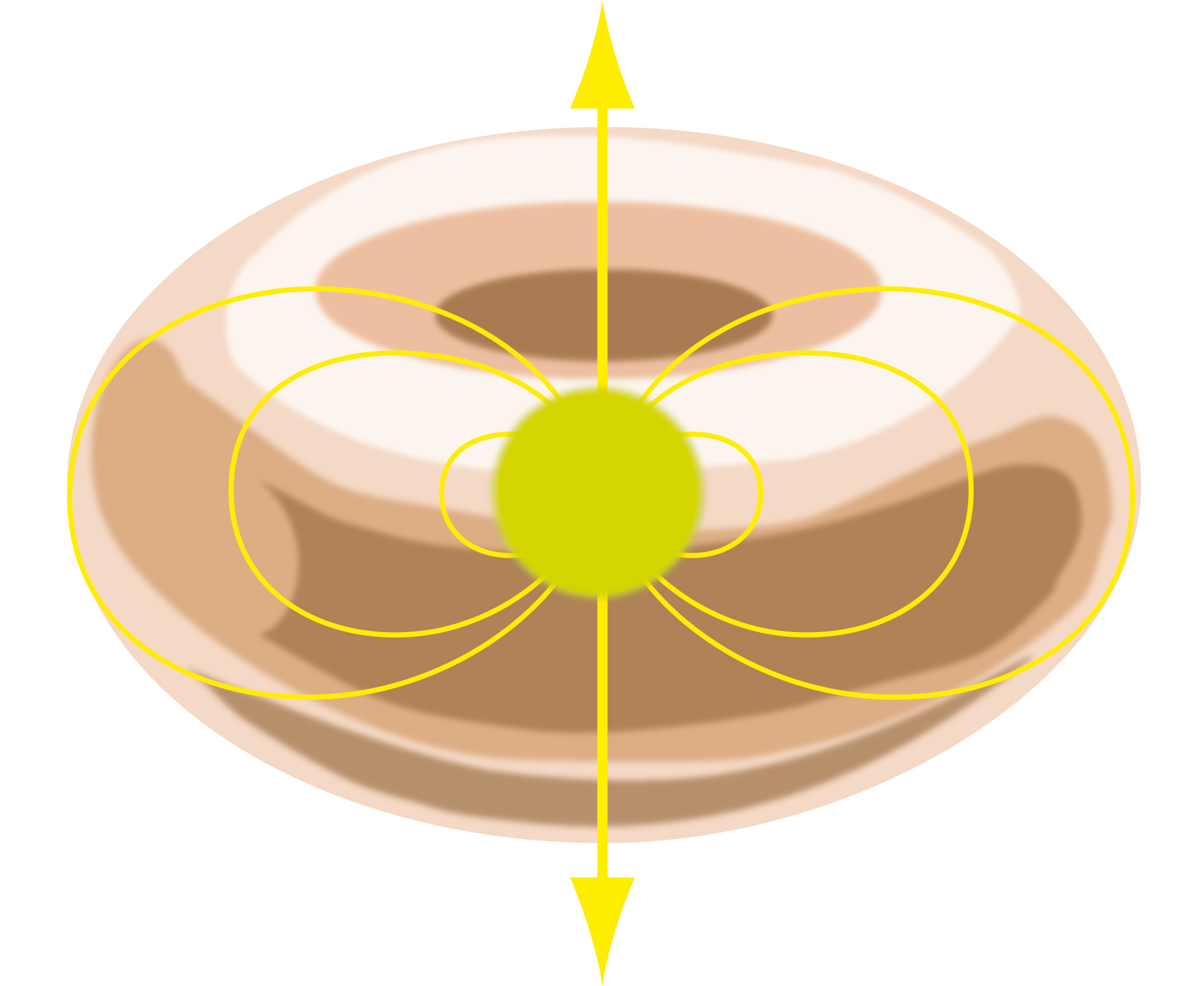 Die Grafik zeigt das atomare Dipol-Strahlungsfeld.